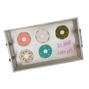Home Decor Distressed FarmHouse Wood Donut Tray